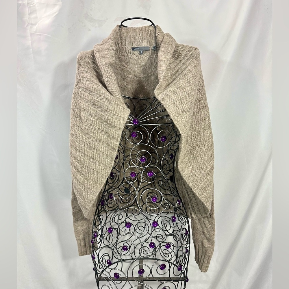 Vince grey alpaca and cashmere blend open cardigan size S